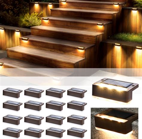 solar lights for deck steps|SOLPEX Solar Deck Lights Outdoor 16 Pack, Solar Step .